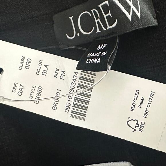 J.Crew Petite Delaney Kickout Sweater Pant Stretch Knit Pintuck Black M NWT - Picture 8 of 13